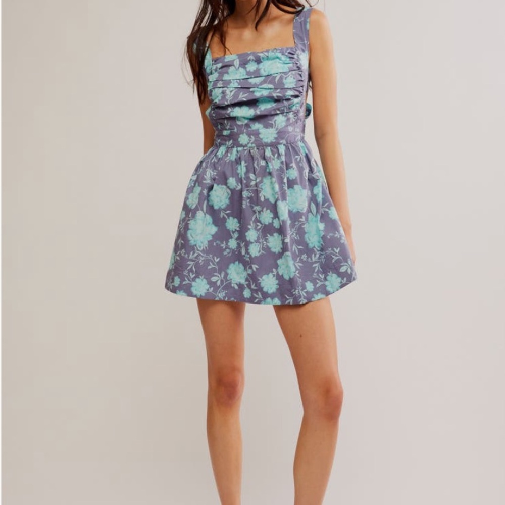 Free People “Meet Me In Maui” Lavender Floral Mini Dress